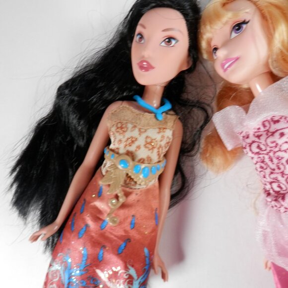 6 Disney Princess Hasbro Royal Shimmer Dolls Pocahontas Belle Jasmine Ariel - Picture 8 of 10